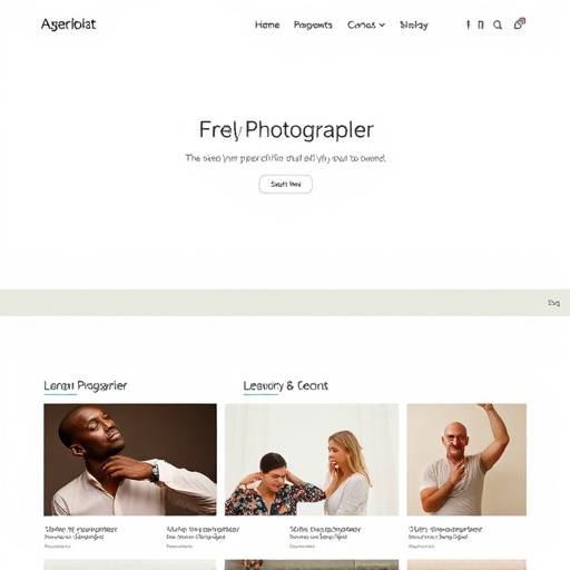 Screenshot of a creative portfolio website for a freelance photographer