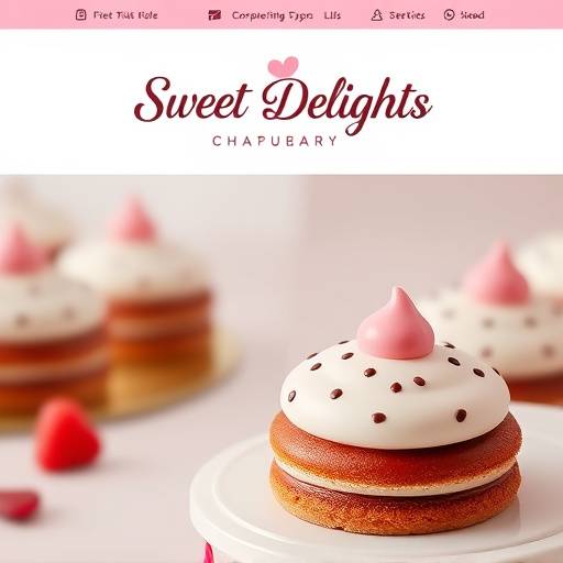 Screenshot of a redesigned website for a local bakery, Sweet Delights