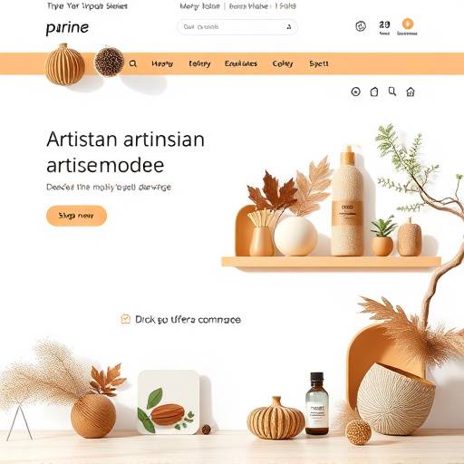 The homepage design for the 'Artisan Crafted Goods' e-commerce site, featuring beautiful product photography and a user-friendly layout.